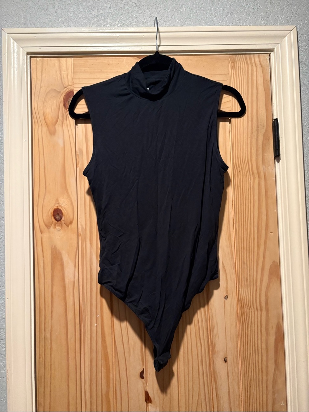 Everlane Bodysuit Womens Large Black Sleeveless Mock Neck Lyocell Blend